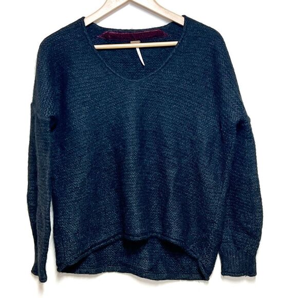 Free People Black All Mine Alpaca Chunky Knit Sweater Sz S - Picture 2 of 9